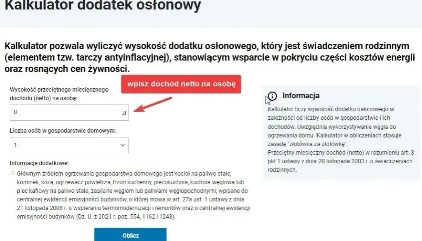 Kalkulator dodatku mieszkaniowego online - Oblicz swoje prawo do dodatku